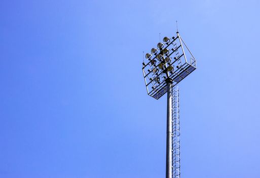 stadium sport light among blue sky