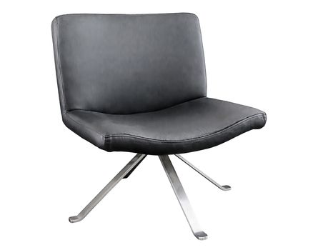 Black leather office chair isolated on white with clipping path