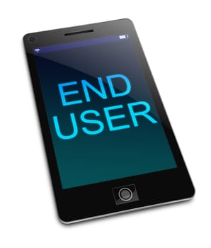 Illustration depicting a phone with an end user concept.