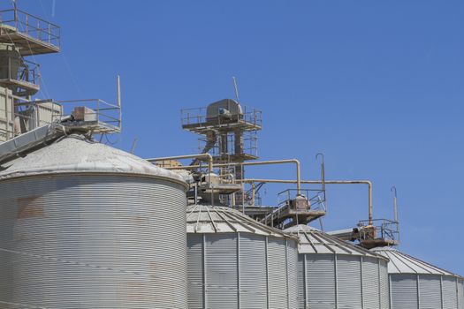 modern industry and refinery, details of pipes and smokestacks