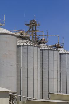 modern industry and refinery, details of pipes and smokestacks