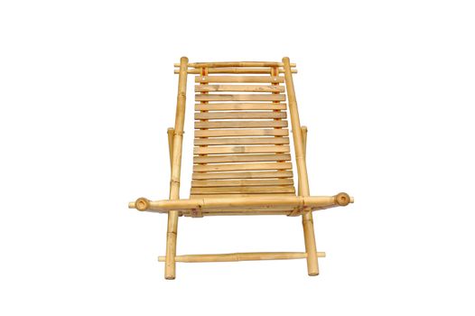 Bamboo lounge chair isolated on white background