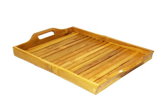 Bamboo tray isolated on white background