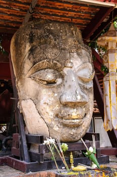 Buddha head at Wat Jet Lin Chiang Mai Thailand