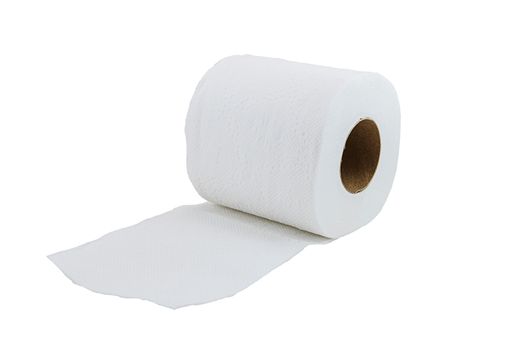 Toilet paper isolated on a white background with clipping path