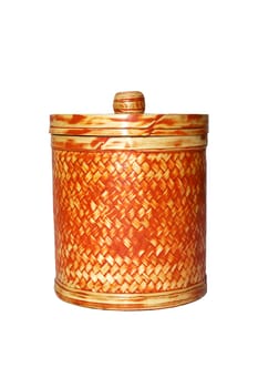 Bamboo basket isolated on white background 