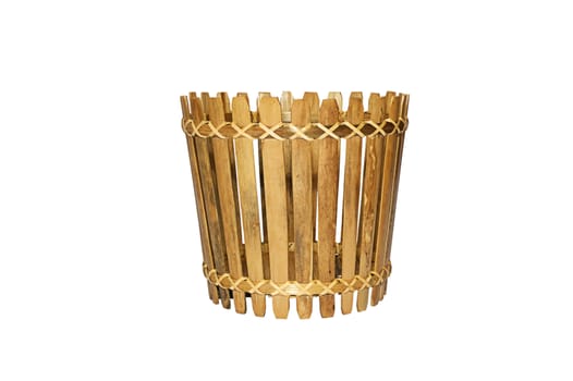 Bamboo basket isolated on white background 