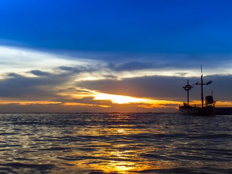 Solar Path on Wong Amat Beach. Chon Buri, Thailand.