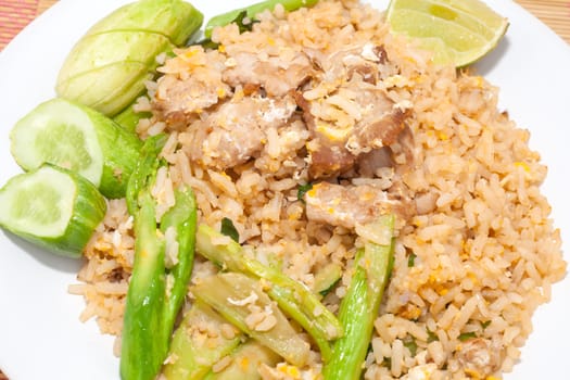 fire rice with thai style on the table