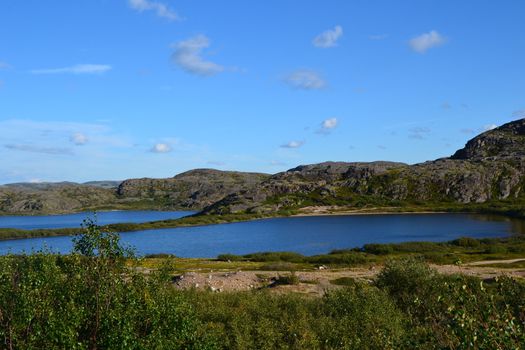 Lake and tundra in Murmansk region