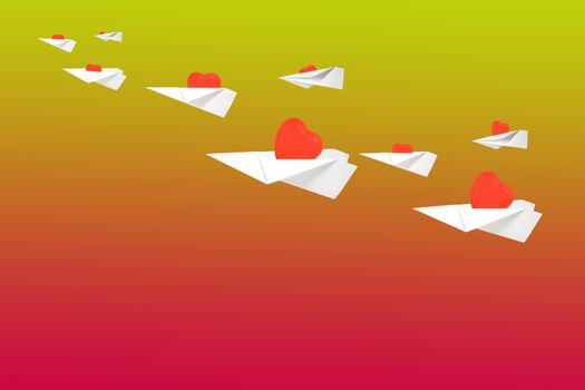 aircraft paper carry heart