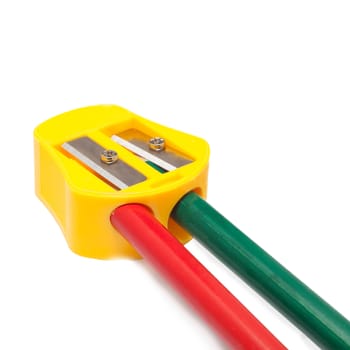colors sharpener on white background
