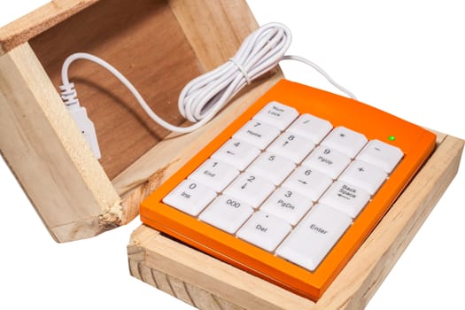 number on keypad in wood box