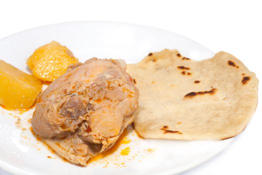 Tortillas with curry indian food
