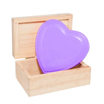 heart box, a wood box contains  heart shape decoration.