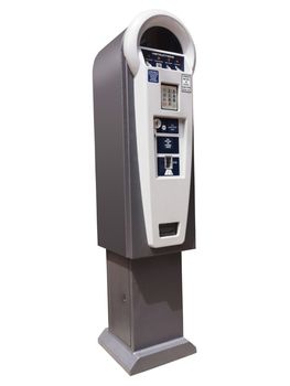 parking ticket dispensing machine, isolated on white