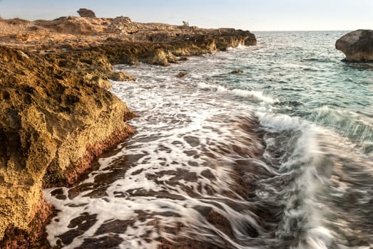 rock reef in the sea