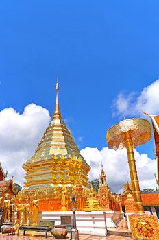 Pagoda at Wat Phra That Doi Suthep, Chiang Mai, Thailand.