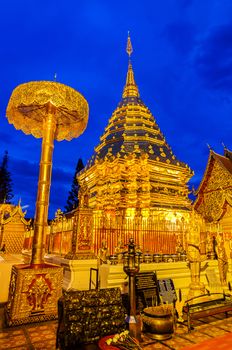 Pagoda at Wat Phra That Doi Suthep, Chiang Mai, Thailand.