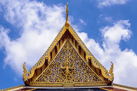 Gable detail of temple, Bangkok Thailand