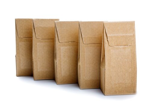 boxes from the goffered cardboard isolated on a white background