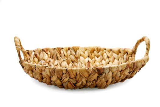 Wattled basket isolated on a white background