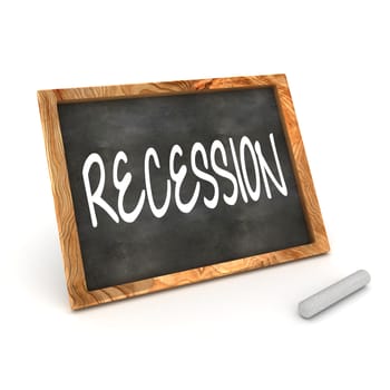 A Colourful 3d Rendered Illustration of a Blackboard Showing Recession