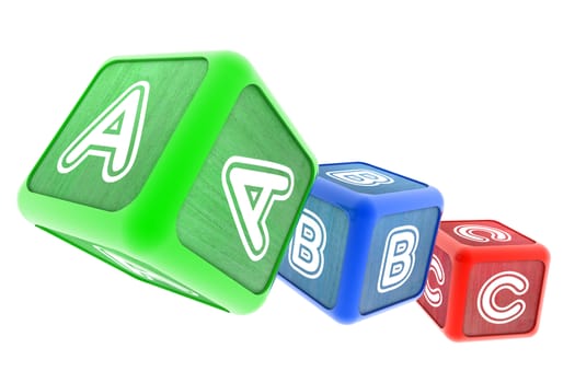 A Colourful 3d Rendered Illustration of ABC Building Blocks