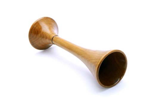 Wooden stethoscope isolated on a white background