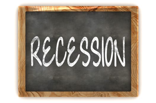A Colourful 3d Rendered Illustration of a Blackboard Showing Recession