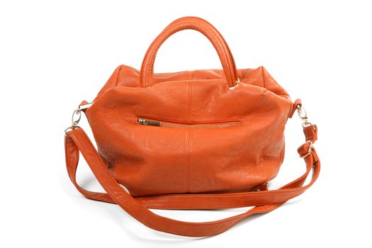 Orange female bag isolated on a white background