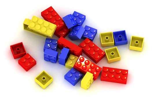 A Colourful 3d Rendered Illustration of Building Blocks