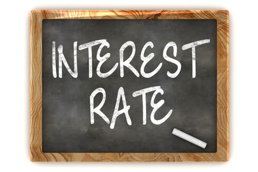 A Colourful 3d Render Interest Rate Concept Blackboard Illustration