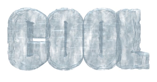 frozen word cool on white background - 3d illustration