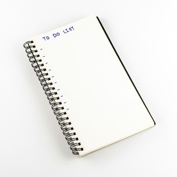 notebook write to do list word on a white back ground