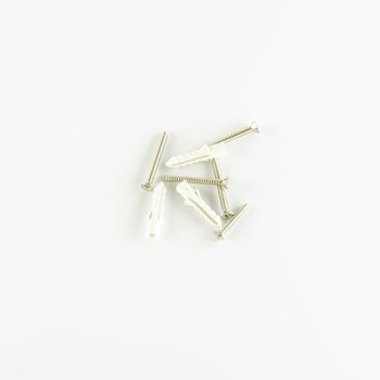 groups of screws on a white background