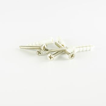 groups of screws on a white background