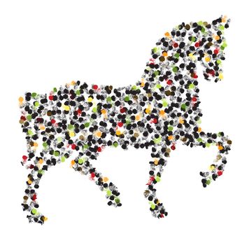 Image of an horse design on white background