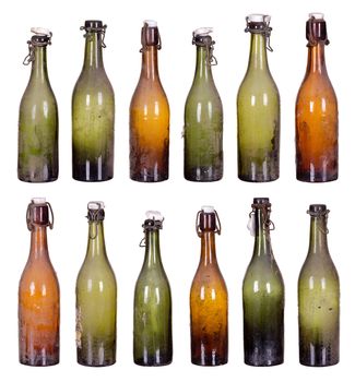 concept very old dusty bottles