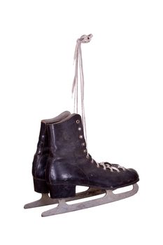 old black ice skates