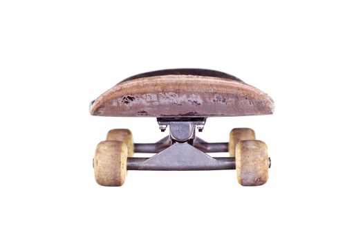 old used wooden skateboard