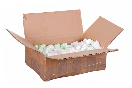 cardboard box with styrofoam