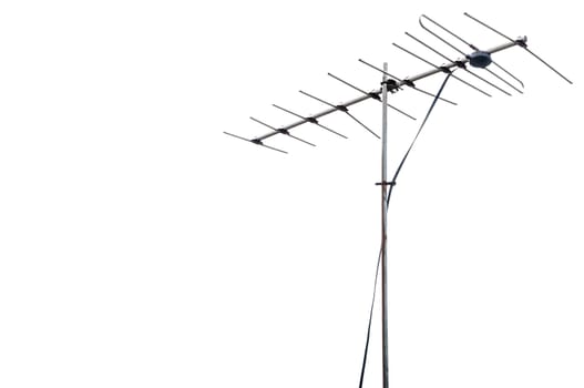Television antenna isolated on white backggound