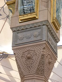 Decoration on the umbrella pillar on the compound of Masjid Nabawi