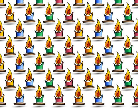 background or fabric small nicely colored candles