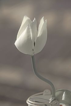 An artificial tulip in sepia.