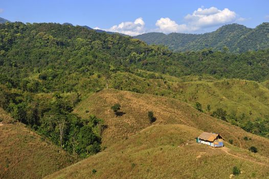 tradition hut on the mountain in Nan province, North of Thailand