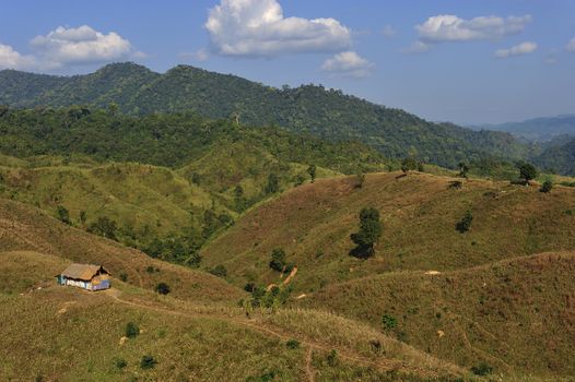 tradition hut on the mountain in Nan province, North of Thailand