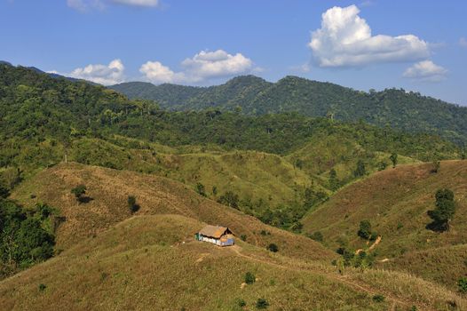 tradition hut on the mountain in Nan province, North of Thailand