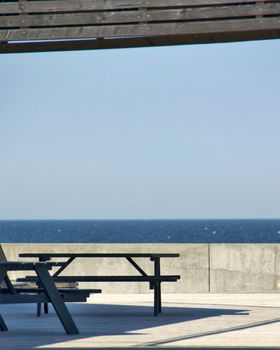 The view to the horizon at the north sea in Denmark.